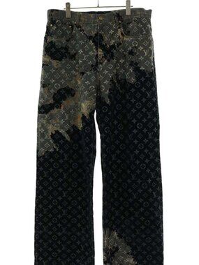 Louis Vuitton Monogram Bleach Zip Fly Velour Along Pants 34